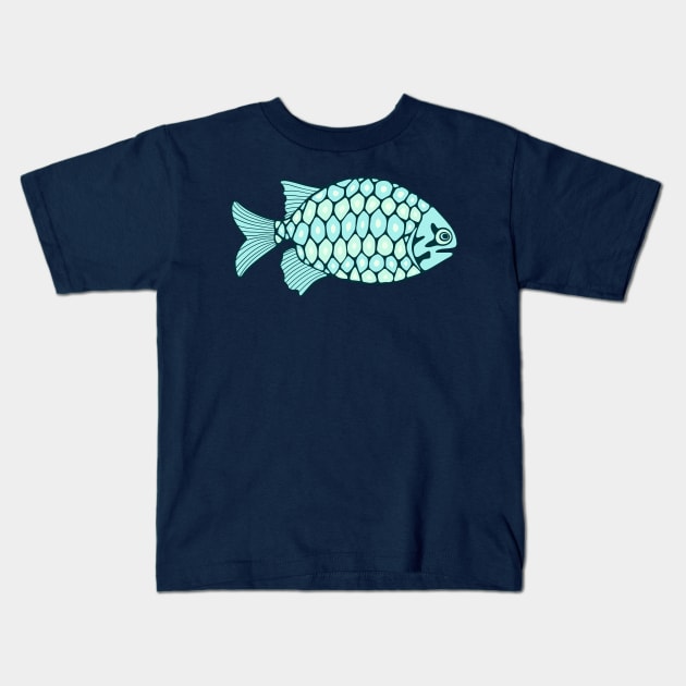 PINECONE FISH Graphic Undersea Ocean Bioluminescent Sea Creature - Unblink Studio by Jackie Tahara Kids T-Shirt by UnBlink Studio by Jackie Tahara